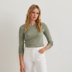 Eddie Bauer Long-Sleeve Waffle Knit Top - Sage